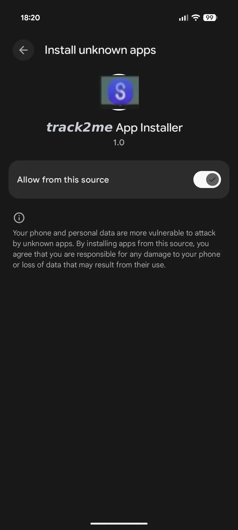 <span data-en="Allow unknown apps — step 1" data-ar="السماح بالتطبيقات غير المعروفة — الخطوة 1">السماح بالتطبيقات غير المعروفة — الخطوة 1</span>