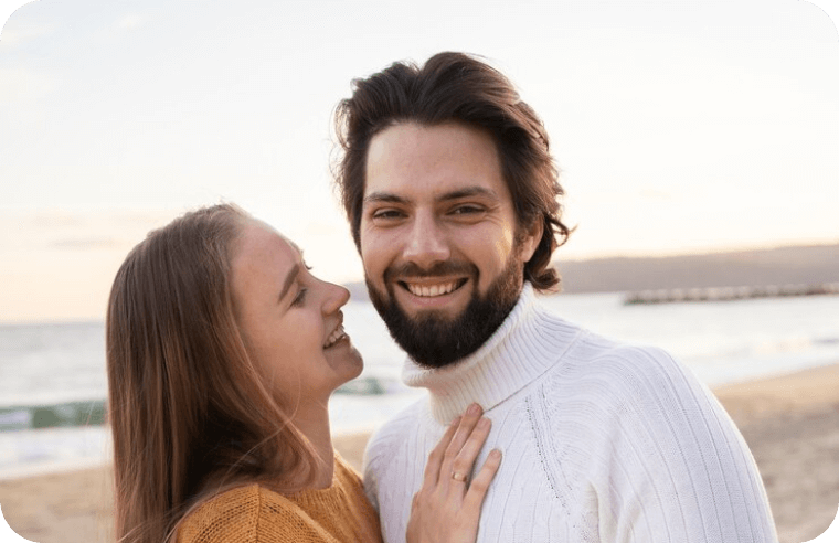 Joseph and his wife outdoors